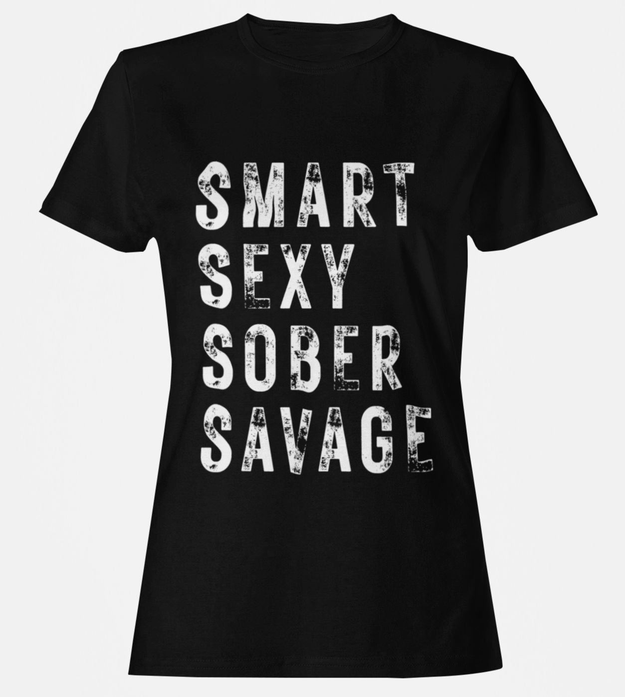 Women's Sober Savage Bold Tshirt Recovery Merch Store Women's Sober Savage Bold Tshirt Recovery Merch Store