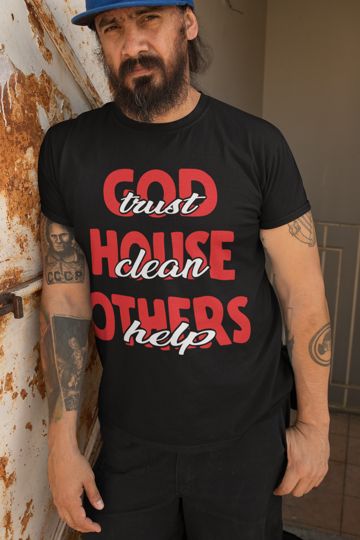 Trust God... Unisex Tshirt (Black/Red, White)