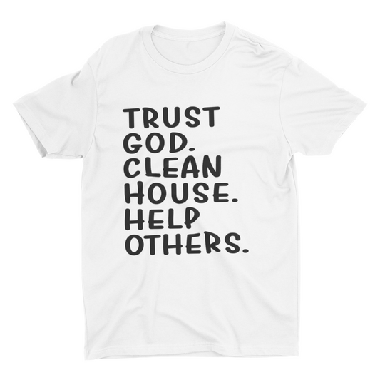 Trust God Aligned Tshirt (White/Black)