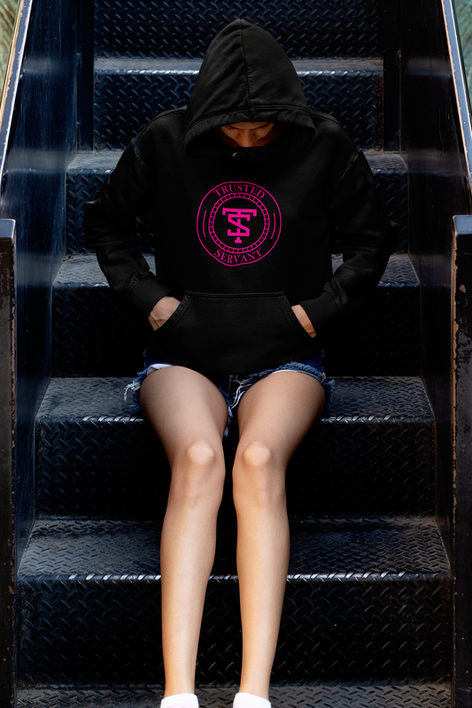 Trusted Servant Logo Unisex Hoodie Black/ Pink